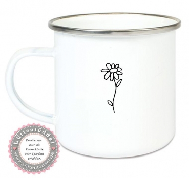 Preview: ♥ Tasse Emailletasse Becher Herzenzmensch Blumenwiese schön dass es dich gibt. Geburtstag, Muttertag, Vatertag, Abschied, Jubiläum, Geschenk, von Lüttentüddel